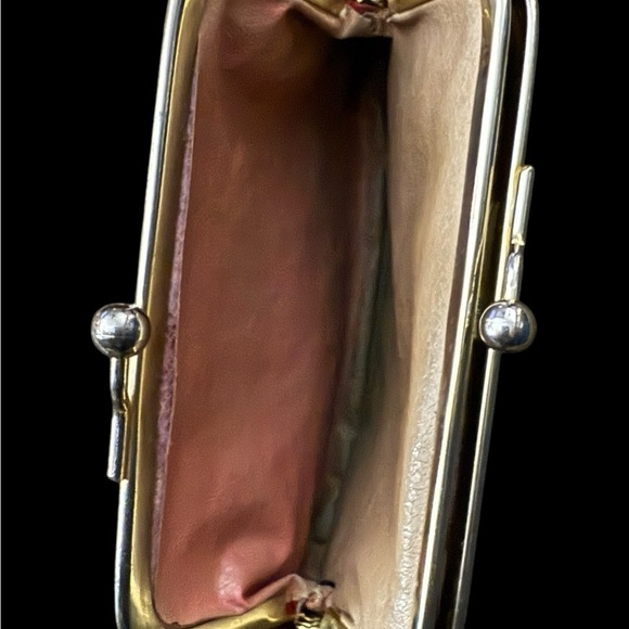 Vintage Genuine Leather Kisslock Purse Made In Italy - Picture 3 of 7